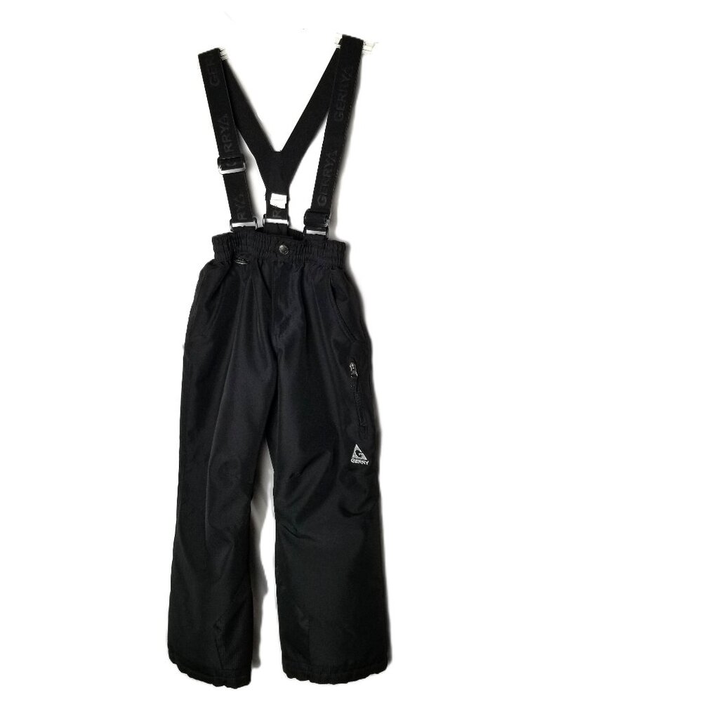 Gerry Kids Snow Bib Pants 7/8 Black Insulated Ski Snowboard